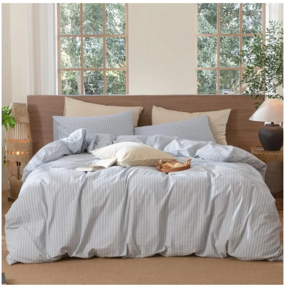 Striped Blue and White Comforter